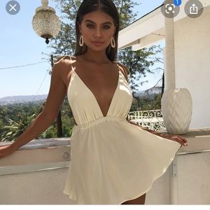 Oh Polly Frill Silk Tie Dress